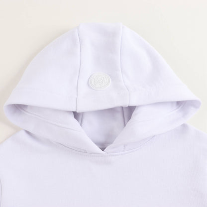Boys & Girls White Hooded Sweatshirt