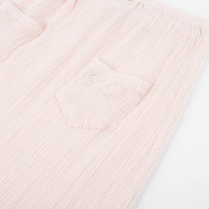 Baby Girls Light Pink "Cotton crepe" Trousers
