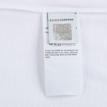 Girls Potical White Cotton T-shirt