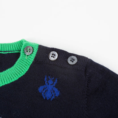 Baby Boys Navy Blue Wool Sweater