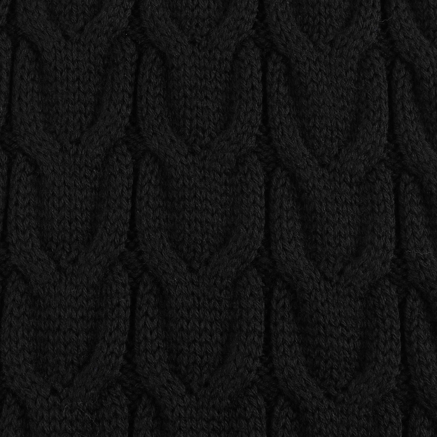 Boys Black Virgin Wool Scarf