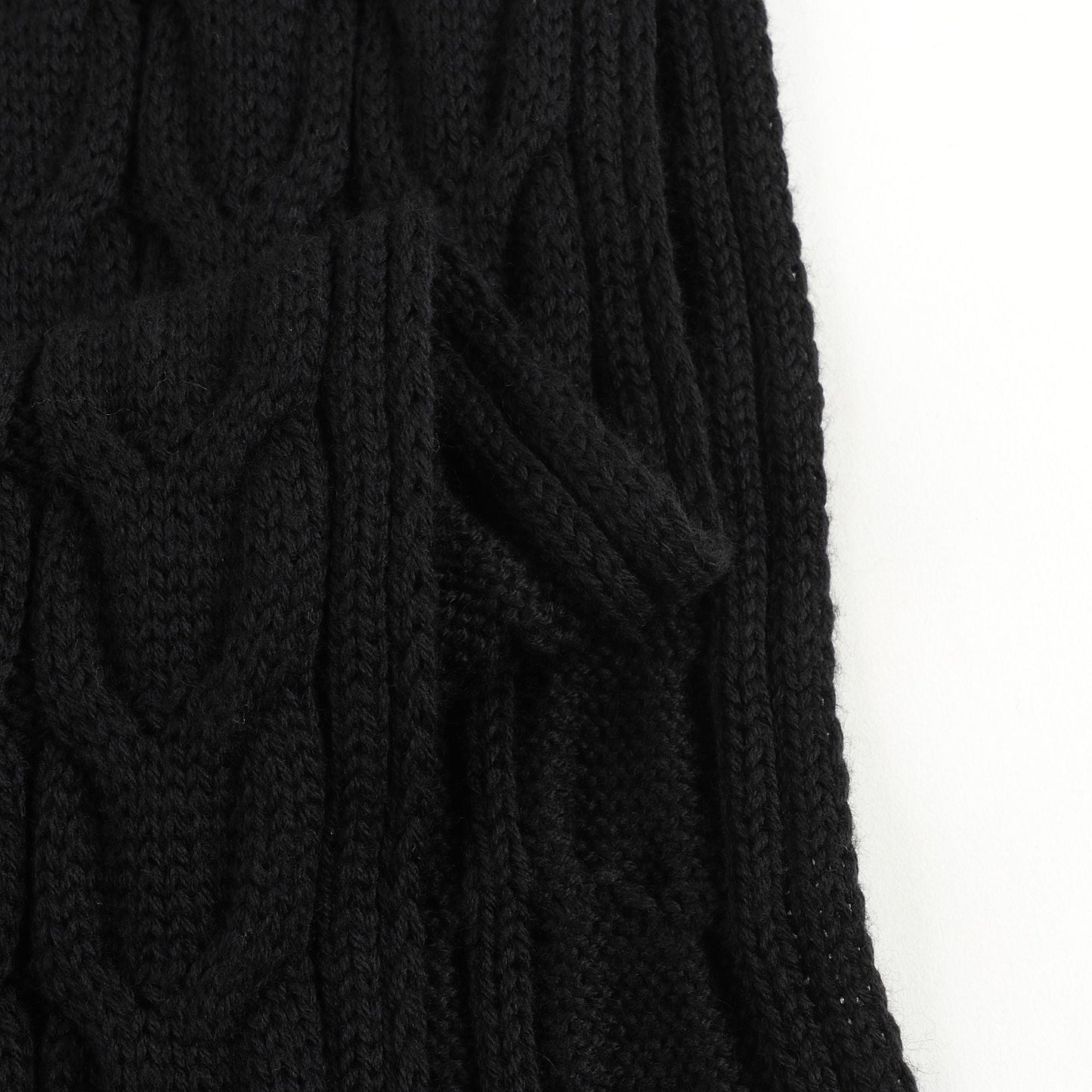 Boys Black Virgin Wool Scarf