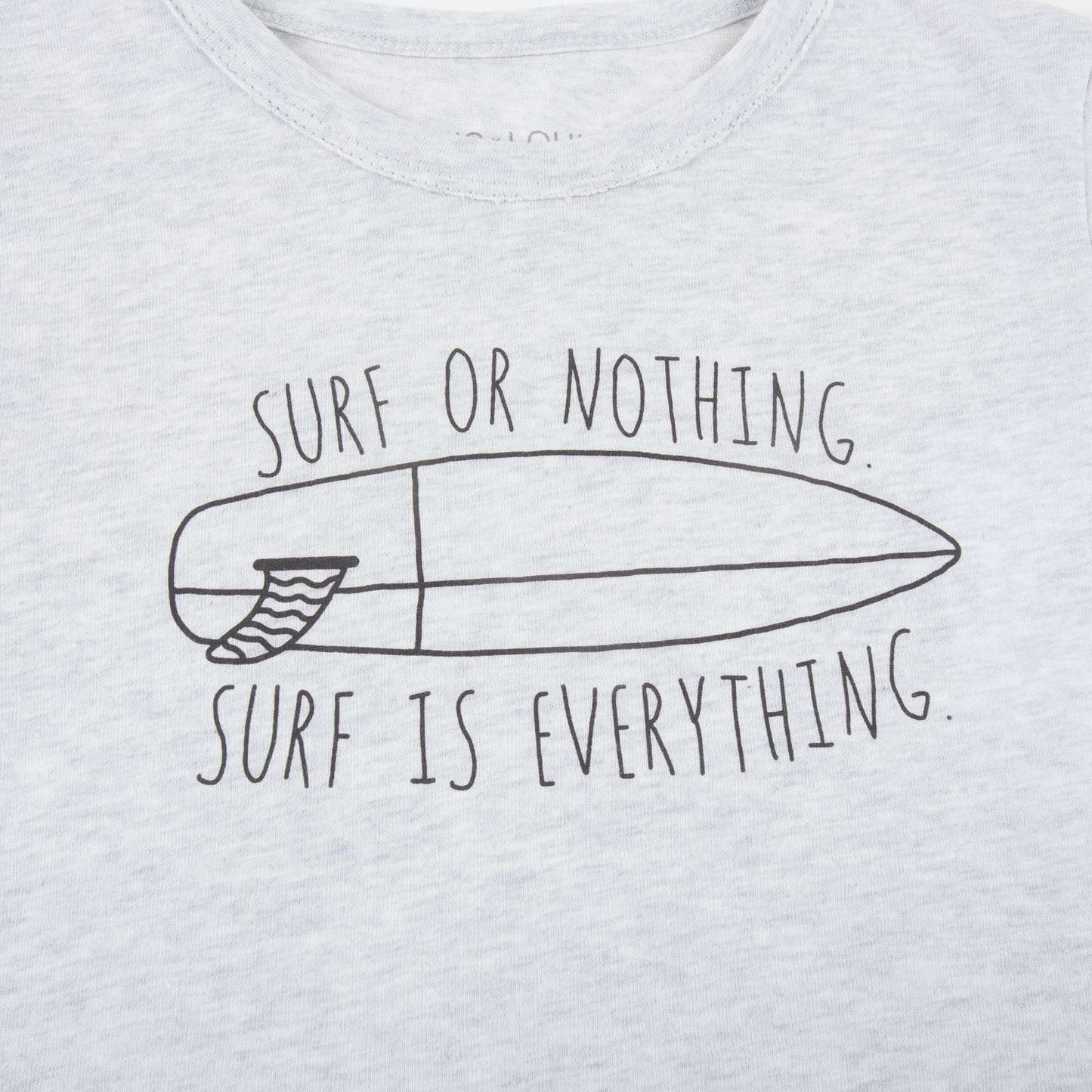 Girls Marled Grey "Jersey Surf" T-shirt