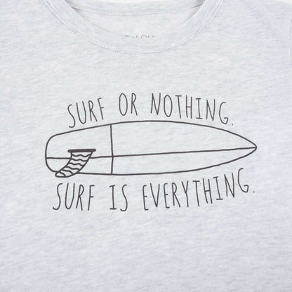 Girls Marled Grey "Jersey Surf" T-shirt