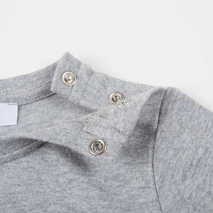Baby Boys White & Grey Cotton T-Shirt