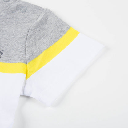 Baby Boys White & Grey Cotton T-Shirt