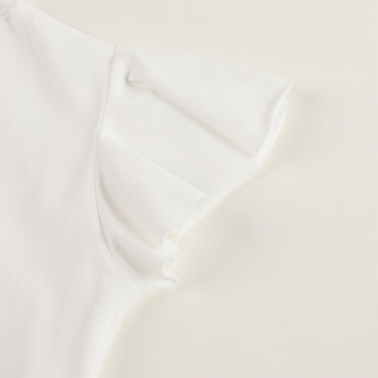 Girls White Cotton T-shirt