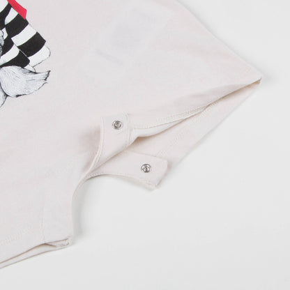 Baby Girls White Cat Cotton Babysuit
