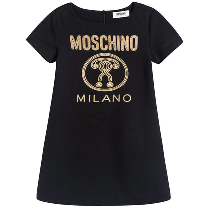 Girls Black Logo Dress