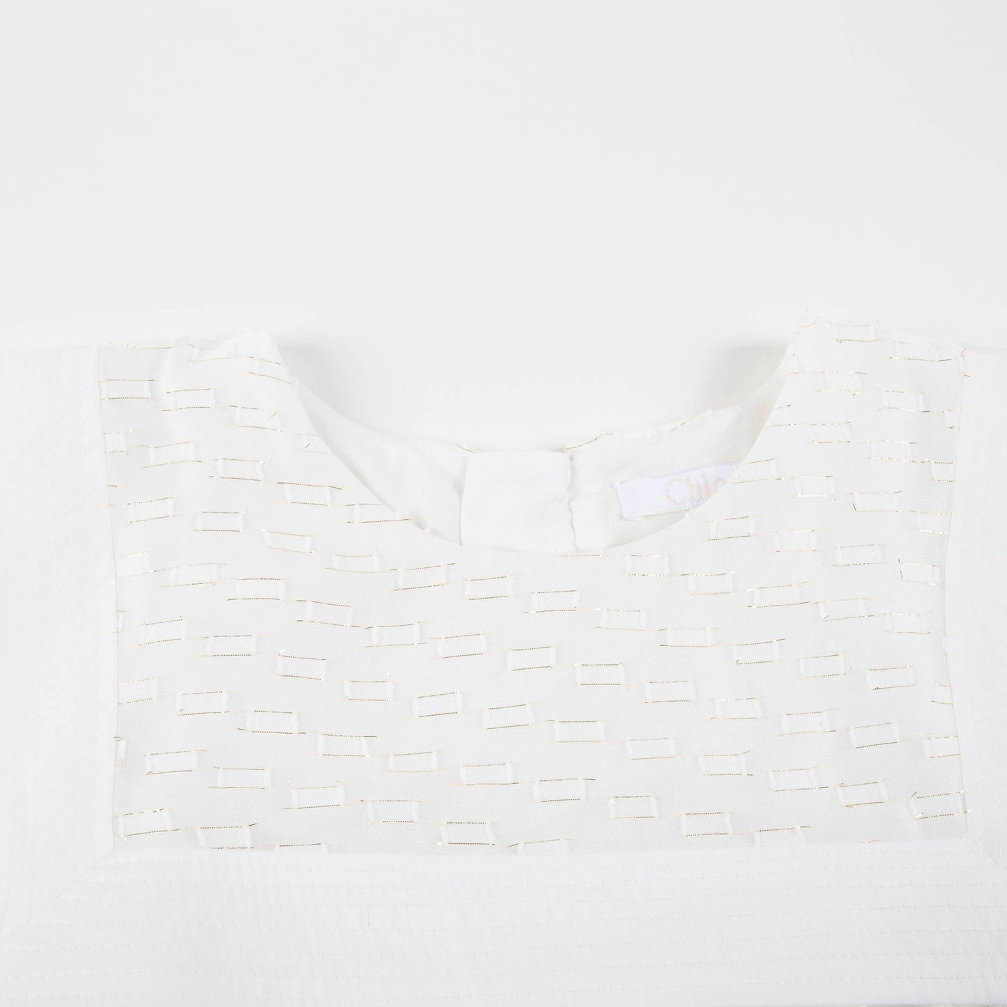 Girls White Polyester Dress