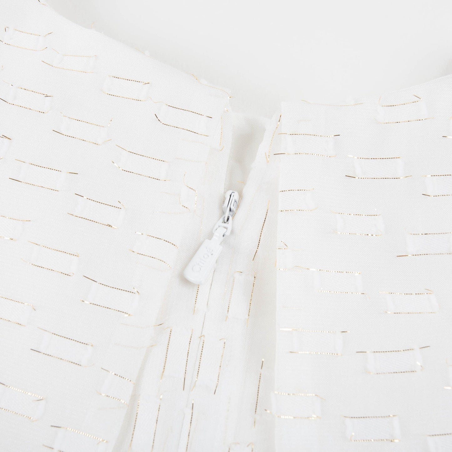 Girls White Polyester Dress
