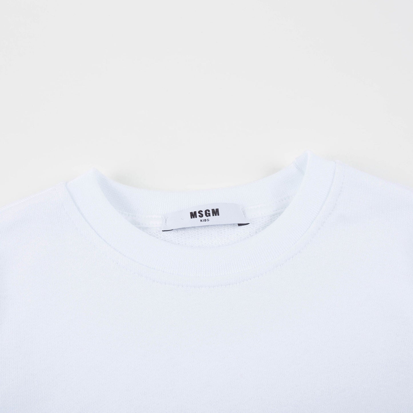 Girls White Logo Cotton Sweatshirt