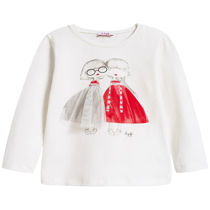 Baby Girls Milk & Red Cotton T-shirt