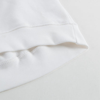 Girls White Cotton Sweatshirt With Black Logo