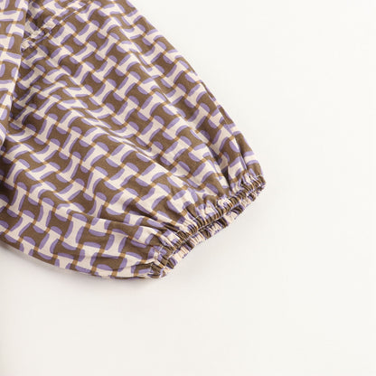 Girls Lilac Print Cotton Dress