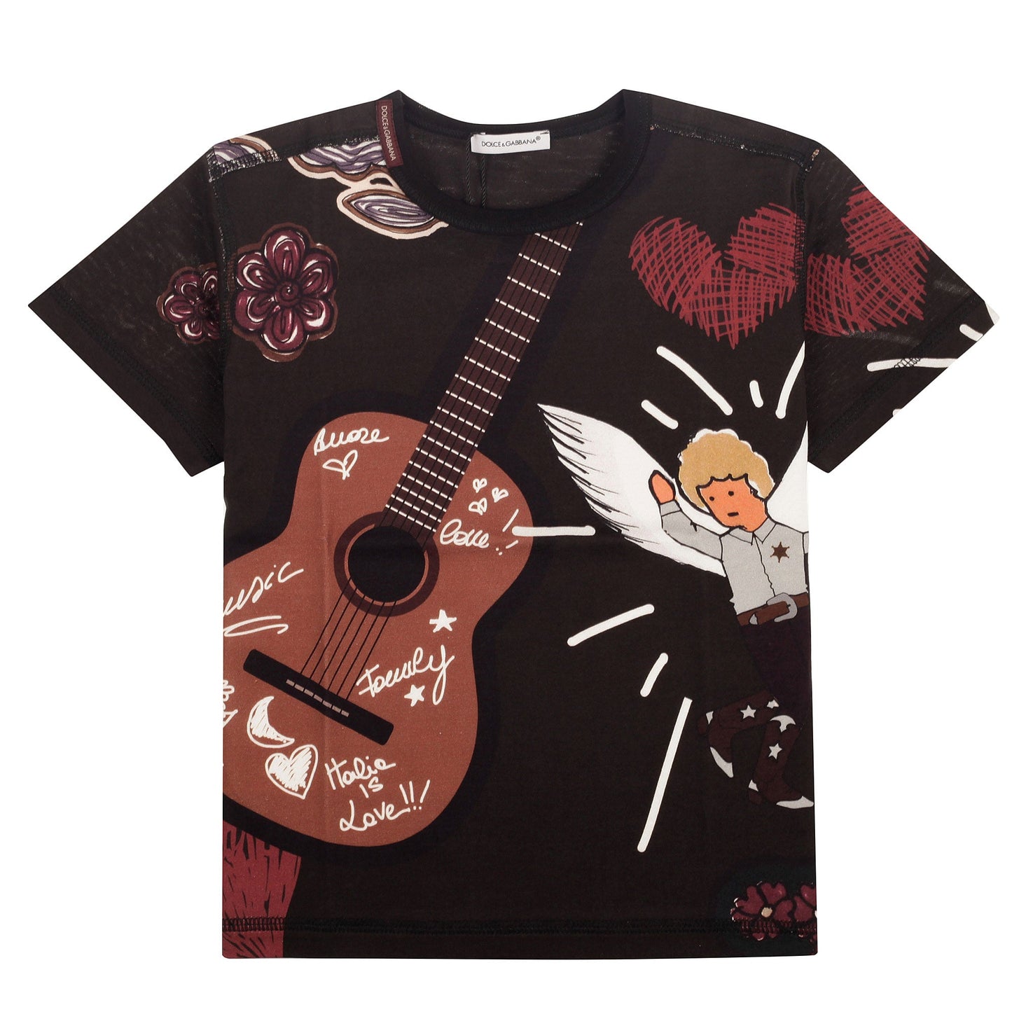 Boys Black 'Sicilian Western'  Style T-Shirt