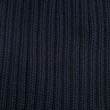 Boys & Girls Navy Blue Knitted Hat With Fur Pom-Pom Trim