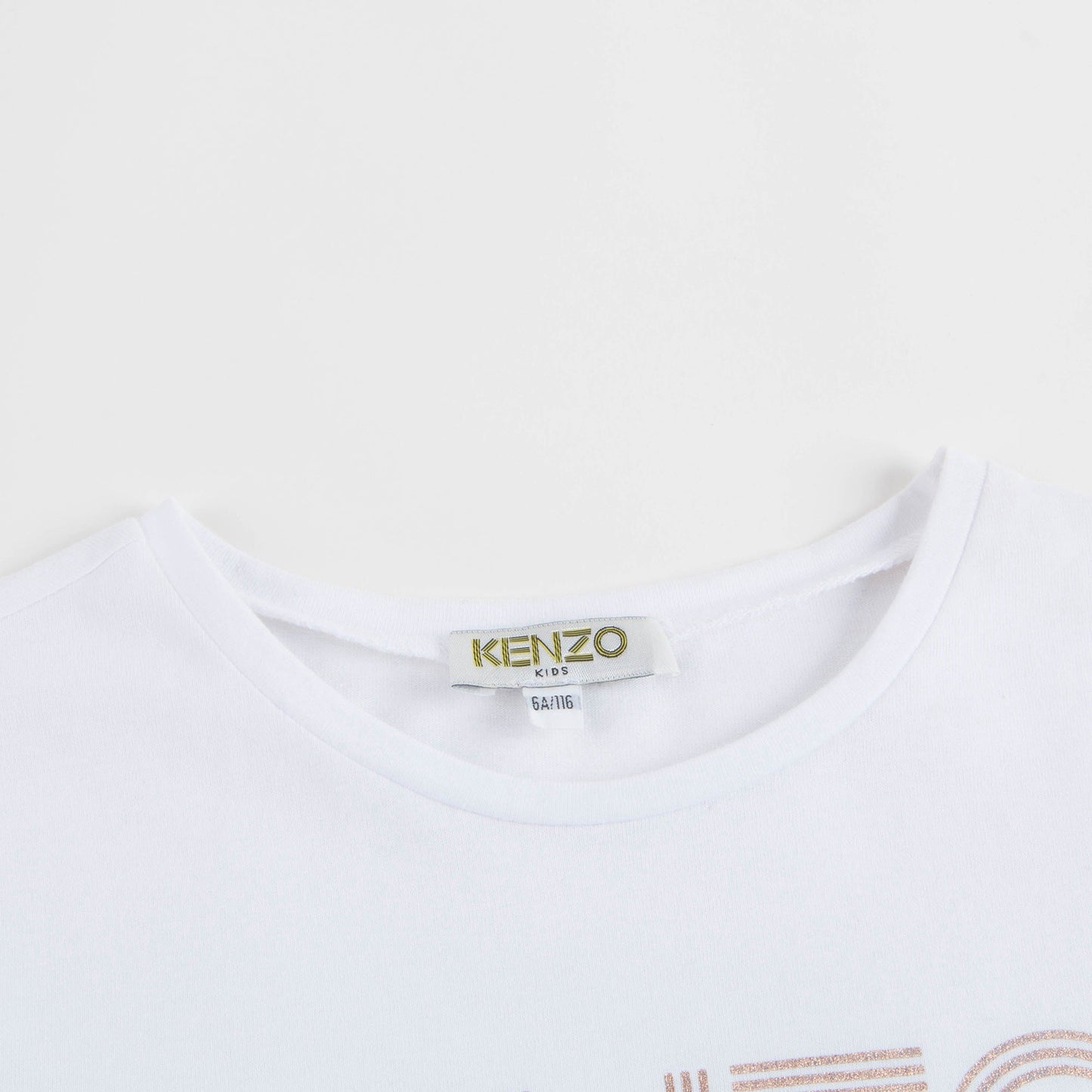 Girls White Logo Cotton T-shirt