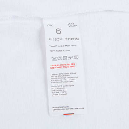 Girls White Logo Cotton T-shirt