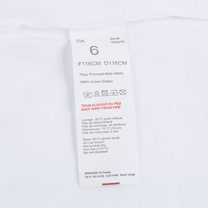 Girls White Logo Cotton T-shirt