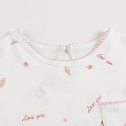 女童猫咪印花分体睡衣