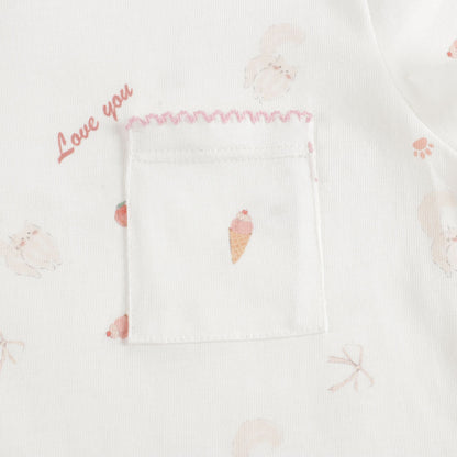 女童猫咪印花分体睡衣