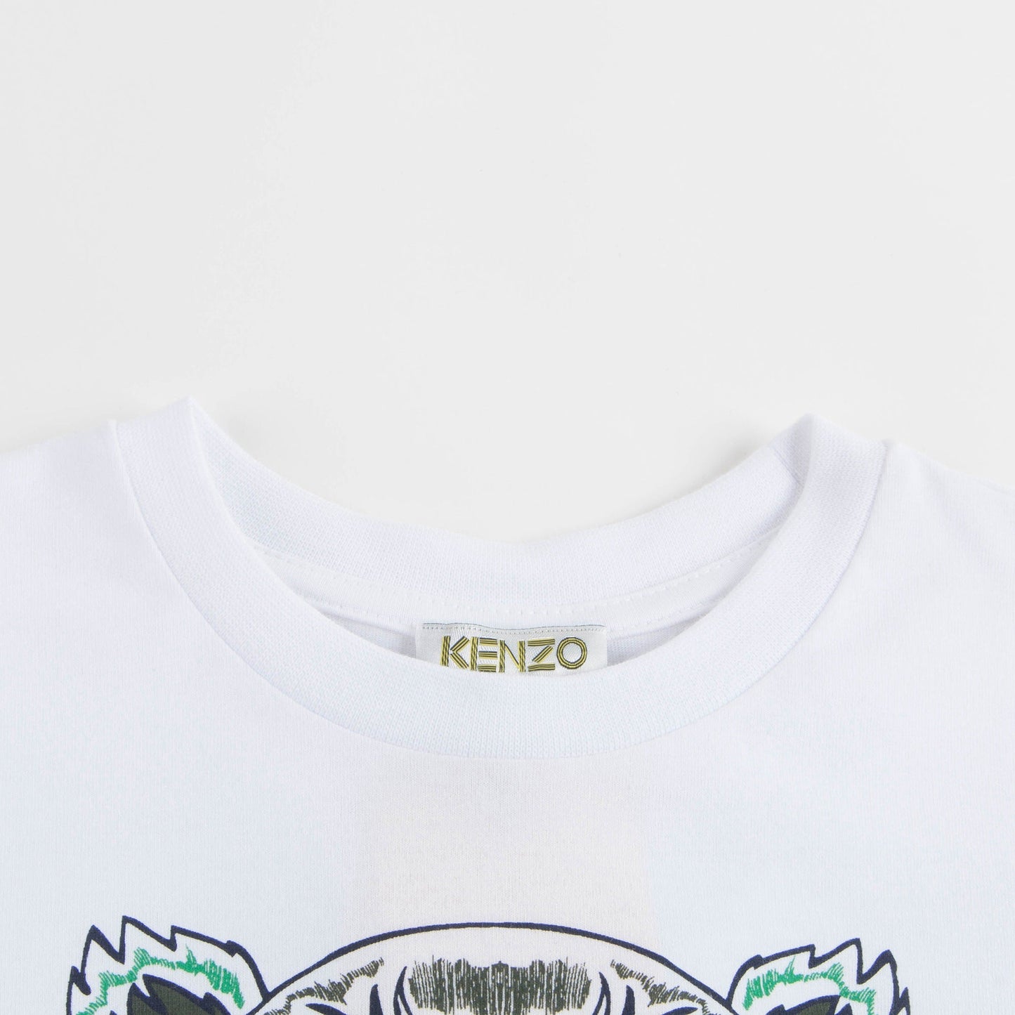 Boys White Tiger Logo Cotton T-shirt