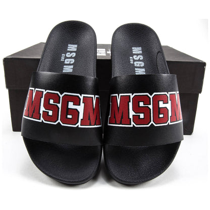 Girls & Boys Black Logo Slipper
