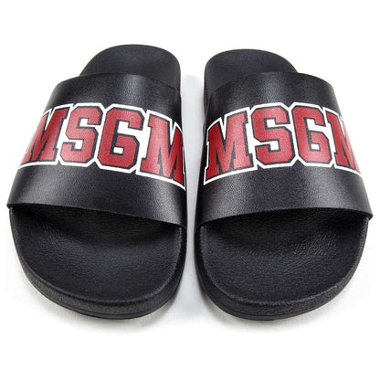 Girls & Boys Black Logo Slipper
