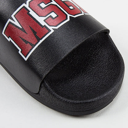 Girls & Boys Black Logo Slipper