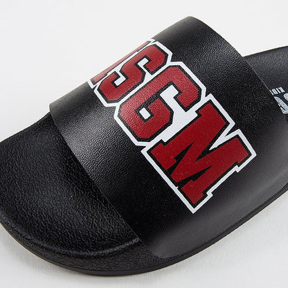 Girls & Boys Black Logo Slipper