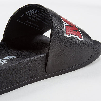Girls & Boys Black Logo Slipper