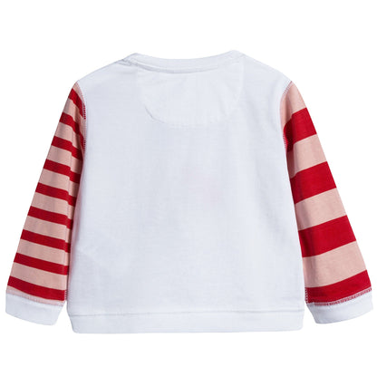 Baby Girls White Cotton T-shirt