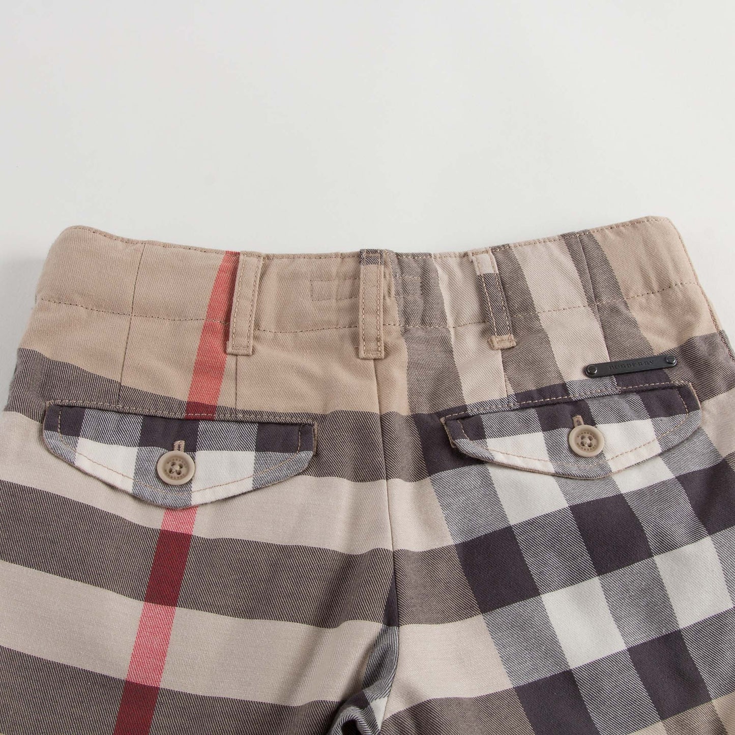 Boys Beige Checked Cotton Shorts
