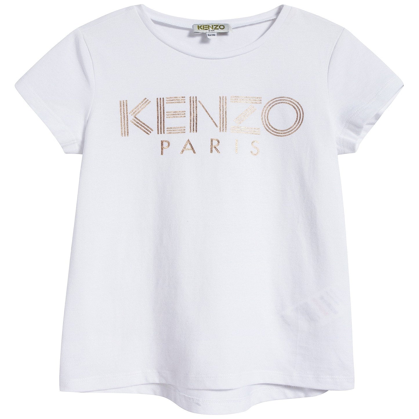 Girls White Logo Cotton T-shirt
