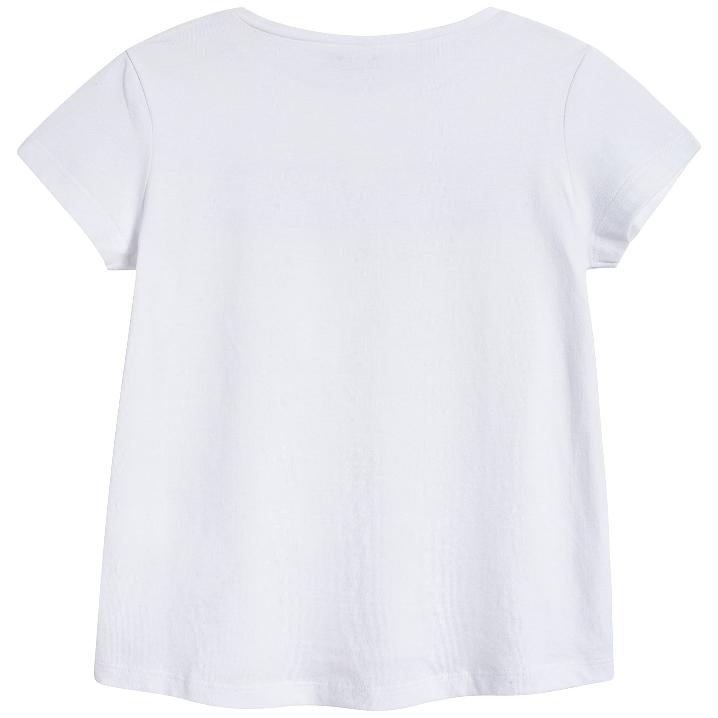 Girls White Logo Cotton T-shirt