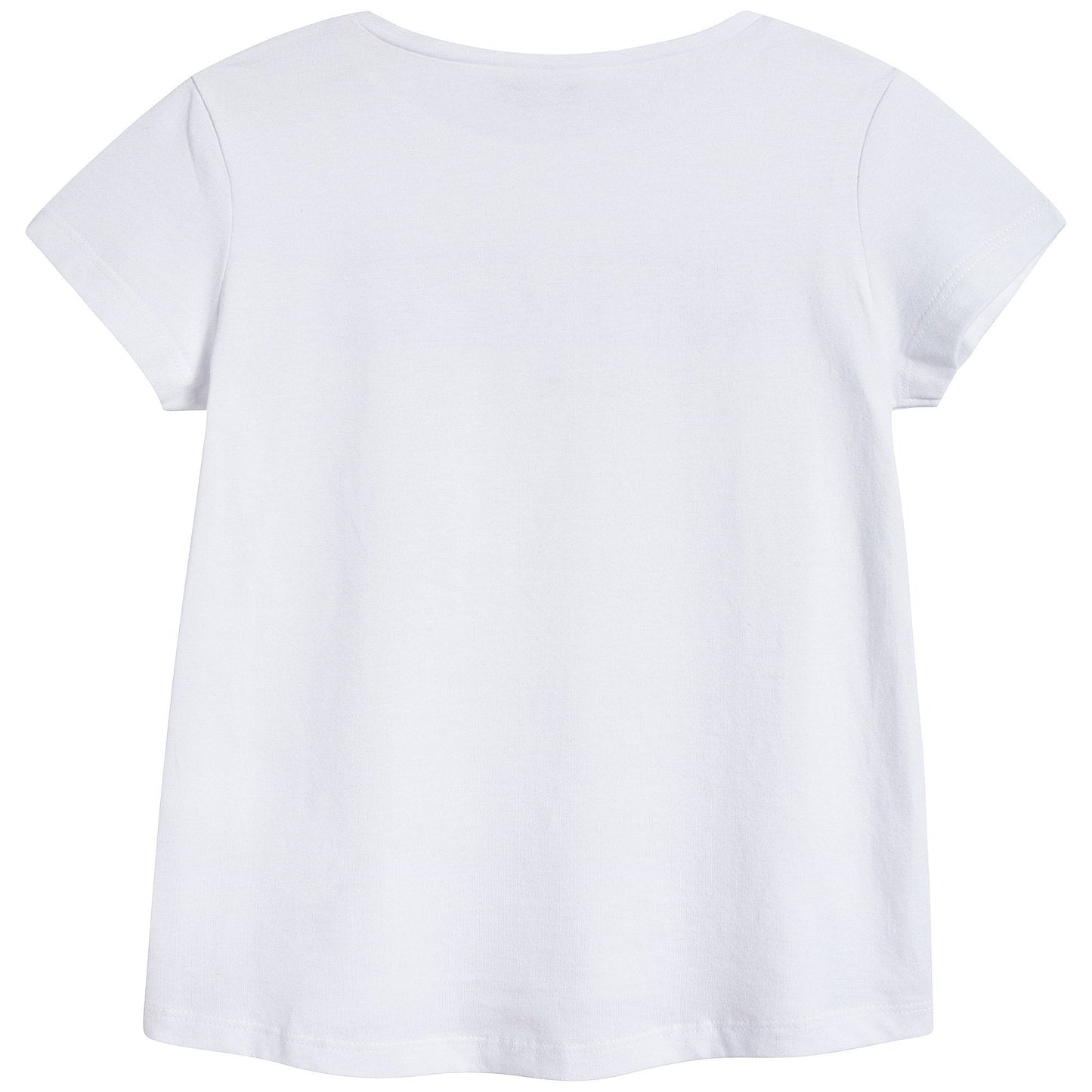 Girls White Logo Cotton T-shirt
