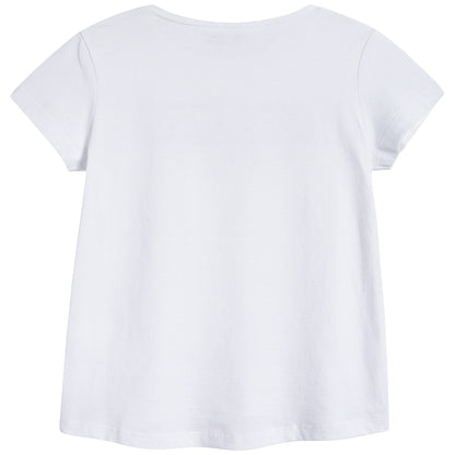 Girls White Logo Cotton T-shirt
