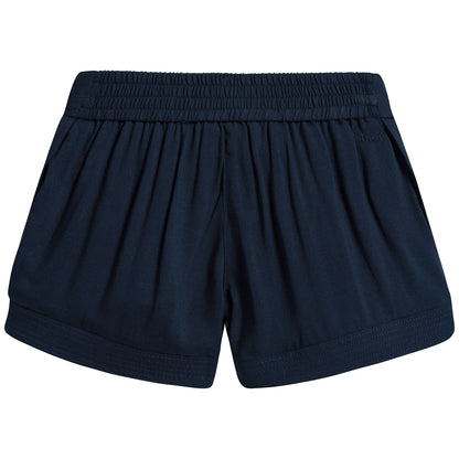 Girls Navy Blue Viscose Shorts