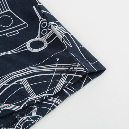 Boys Navy Printed Cotton T-shirt