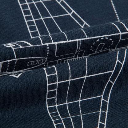 Boys Navy Printed Cotton T-shirt
