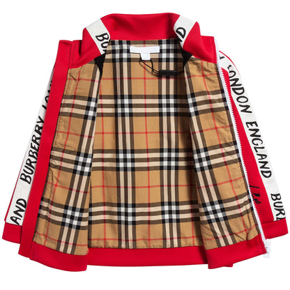 Boys Bright Red Logo Sweater