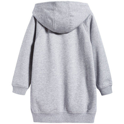 Girls Marl Grey Tiger Cotton Dress