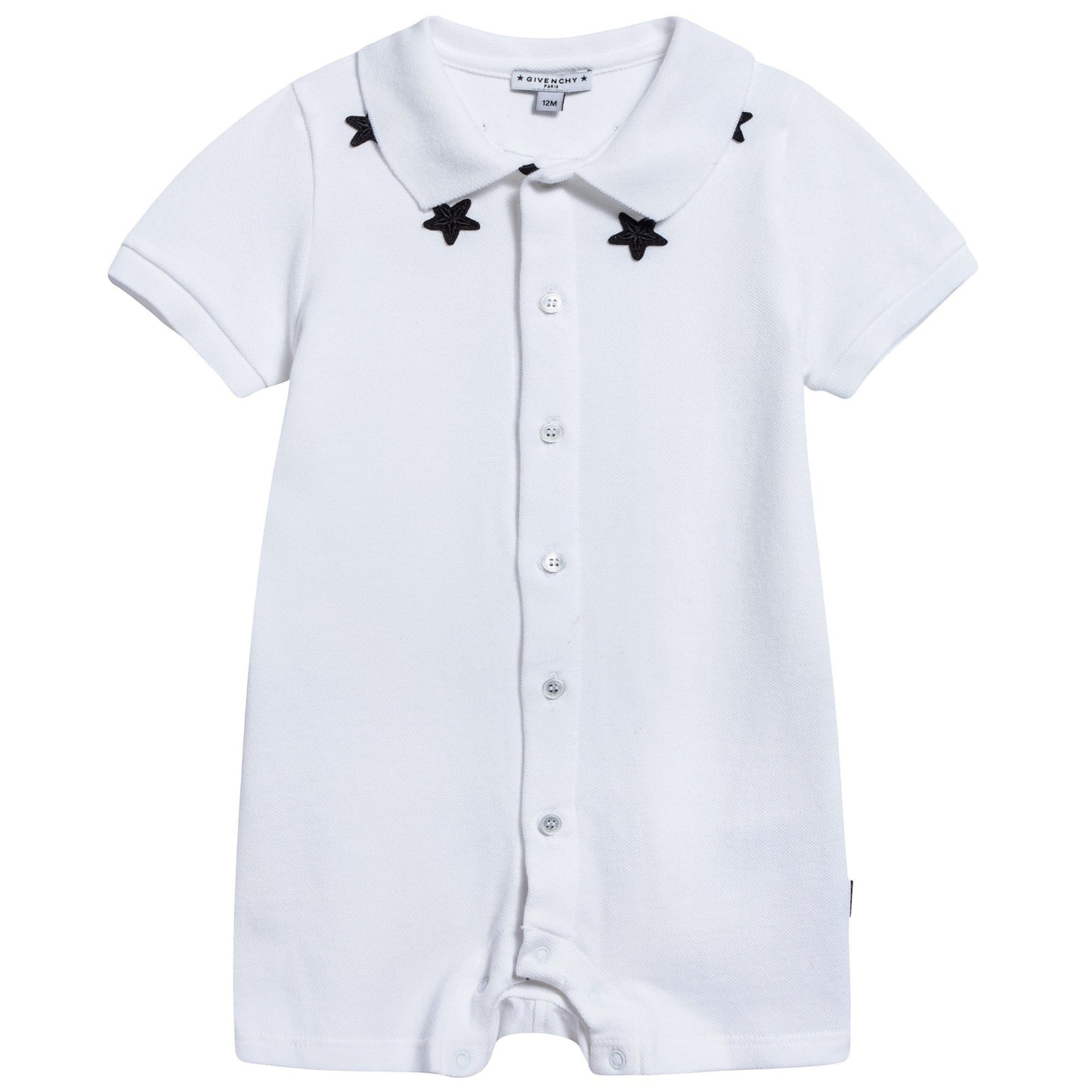 Baby White Cotton "Star" Babysuit
