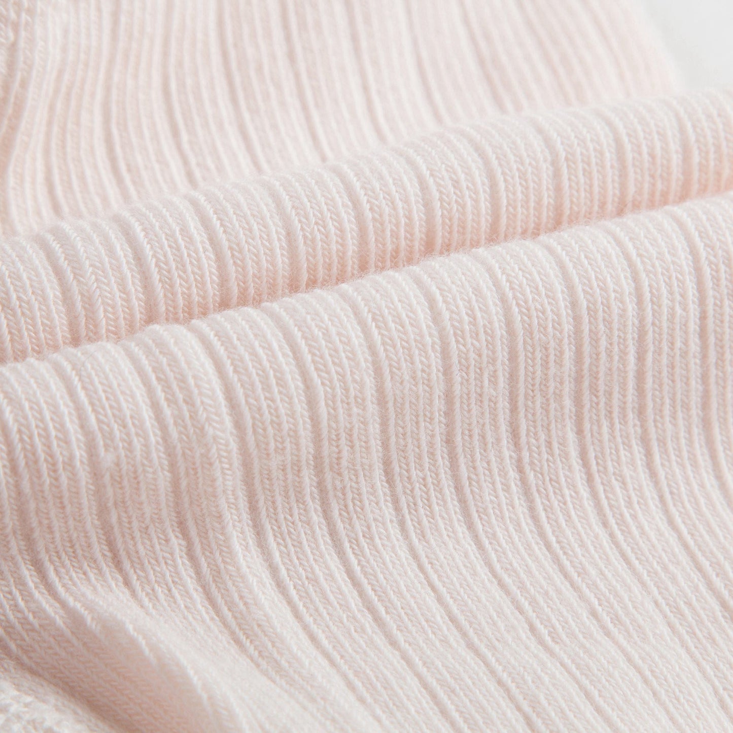 Girls Pale Pink Ribbed Logo Tights