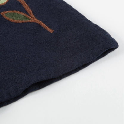 Girls Navy Blue Embroidered Dress