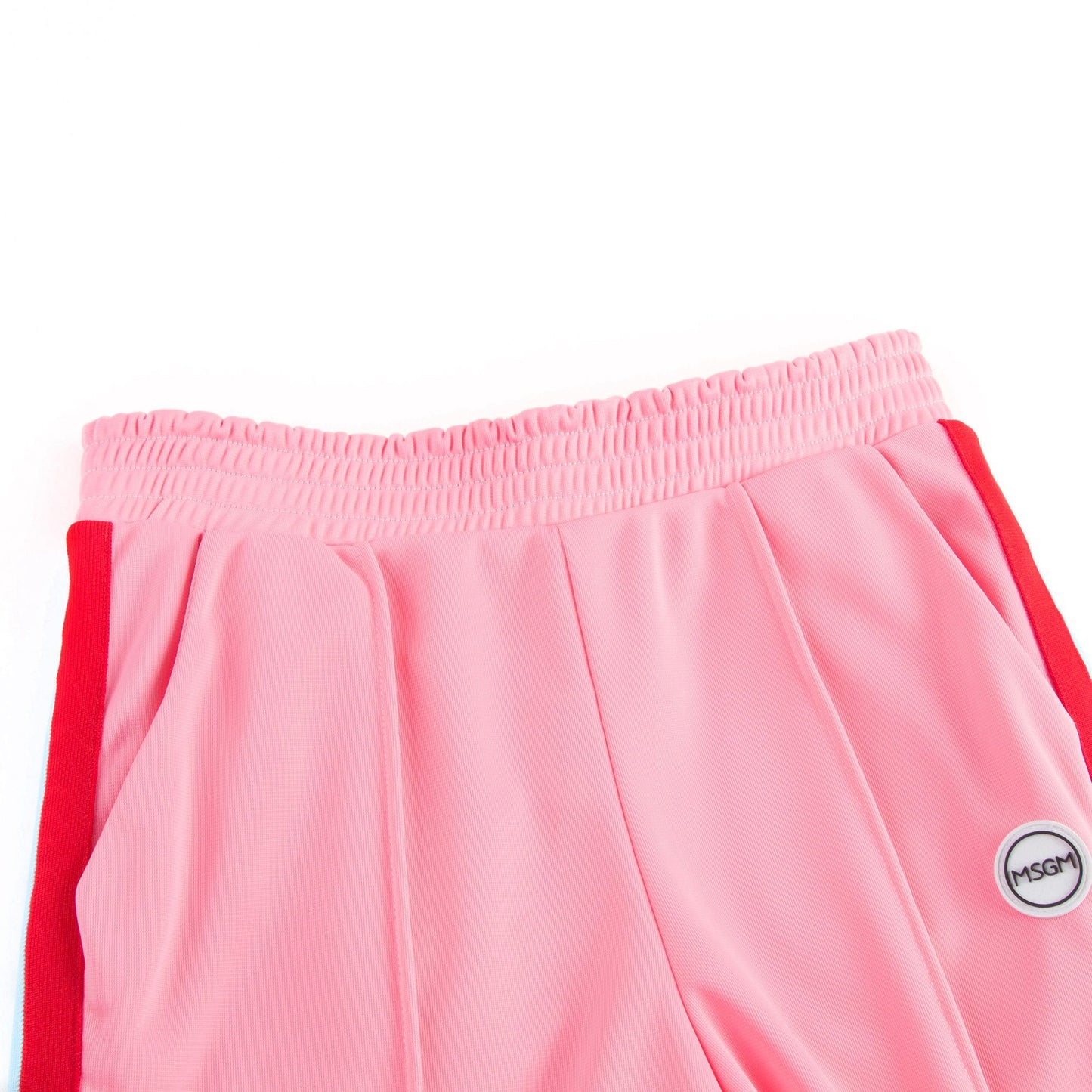 Girls Pink Jersey Shorts With Red Trim