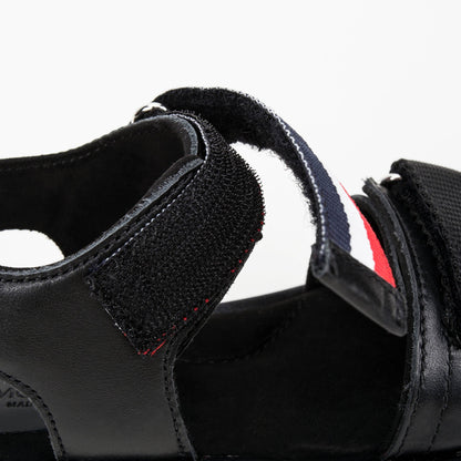 Boys & Girls Black Leather Sandals
