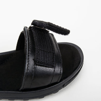 Boys & Girls Black Leather Sandals