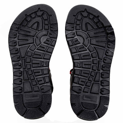 Boys & Girls Black Leather Sandals
